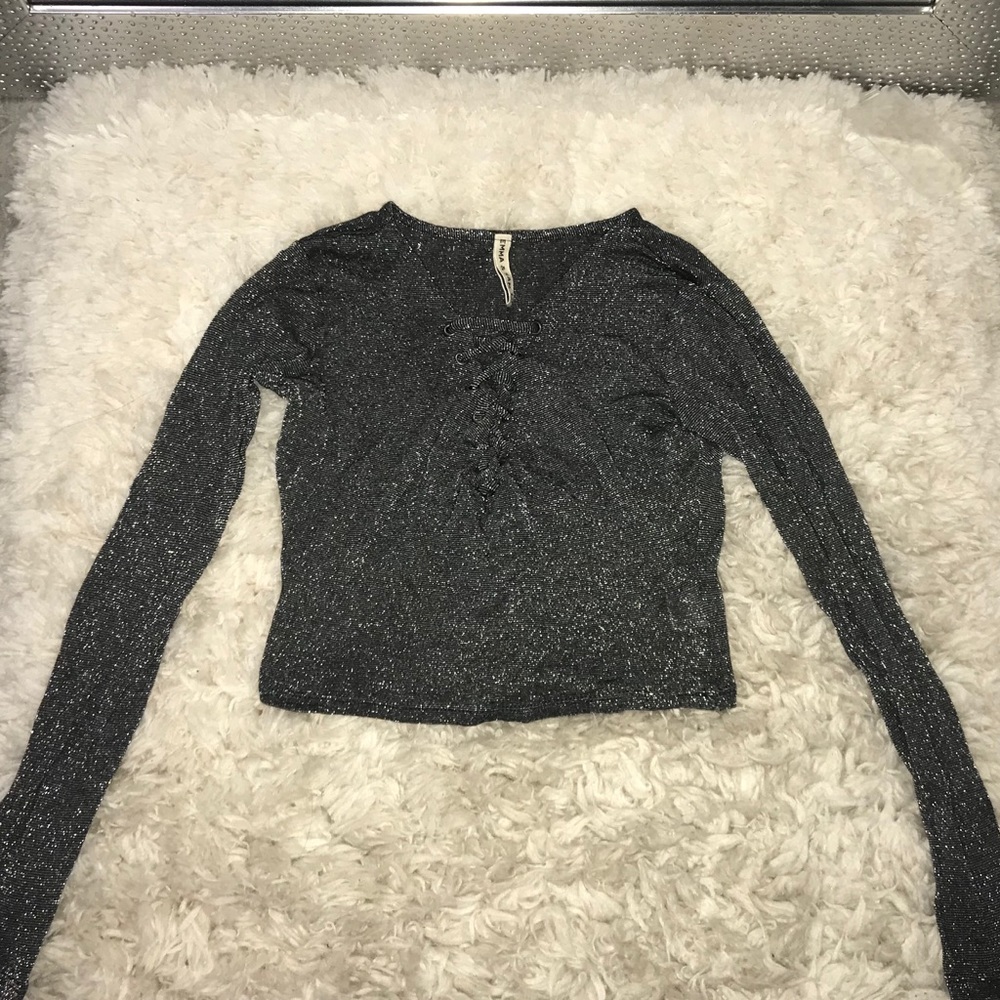 Emma and Sam lace front crop top